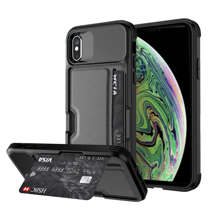 ZM02 Card Slot Holder Phone Case, For iPhone SE 2022 / SE 2020 / 8 / 7, For iPhone 8 Plus / 7 Plus, For iPhone XS / X, For iPhone XR, For iPhone XS Max, For iPhone 11, For iPhone 11 Pro, For iPhone 11 Pro Max