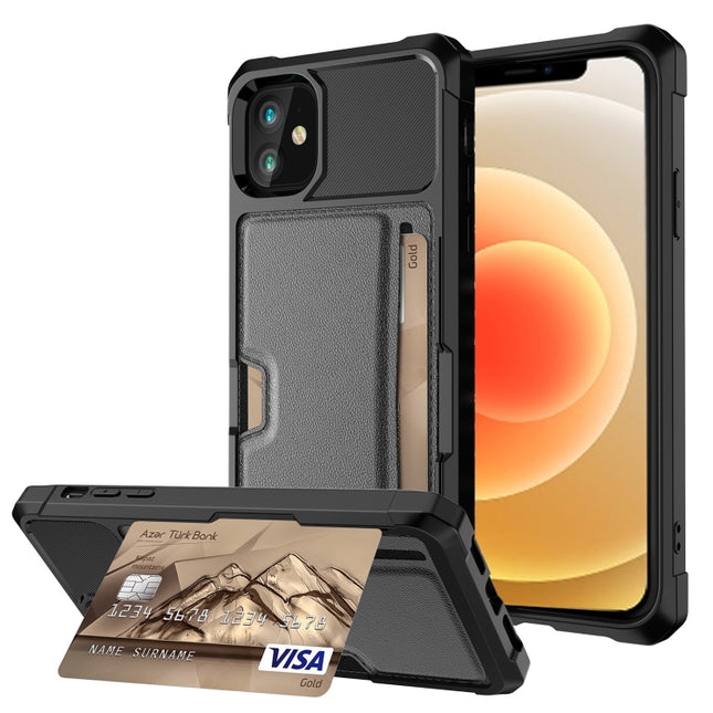 ZM02 Card Slot Holder Phone Case, For iPhone 12, For iPhone 12 mini, For iPhone 12 Pro, For iPhone 12 Pro Max, For iPhone 13, For iPhone 13 mini, For iPhone 13 Pro, For iPhone 13 Pro Max