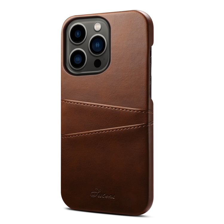 Suteni Calf Texture Card Slots Phone Case, For iPhone 14 Pro, For iPhone 14 Pro Max