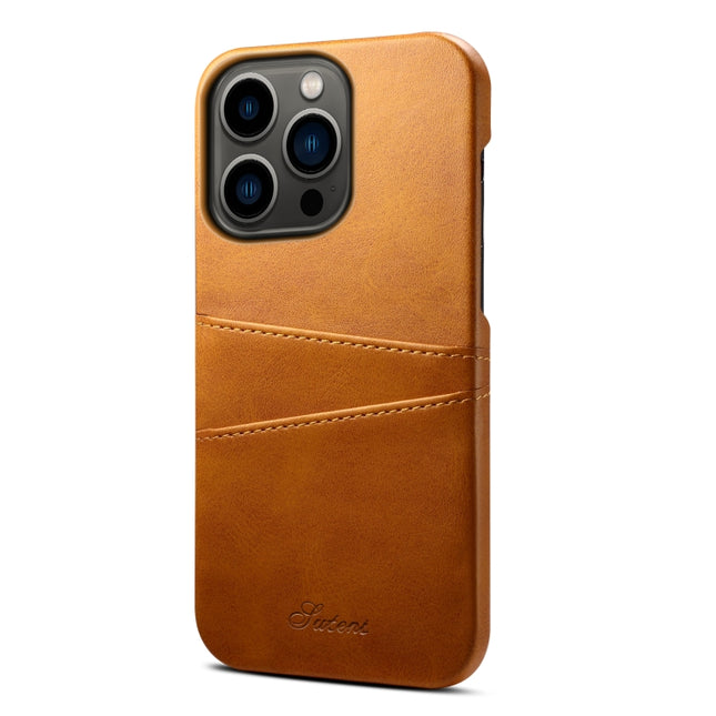 Suteni Calf Texture Card Slots Phone Case, For iPhone 14 Pro Max