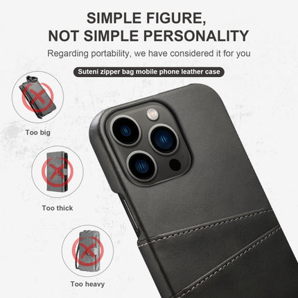 Suteni Calf Texture Card Slots Phone Case, For iPhone 14 Pro Max