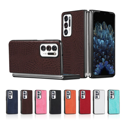 Shockproof Crocodile Texture PC + PU Case, For OPPO Find N, For vivo X Fold, For Huawei P50 Pocket