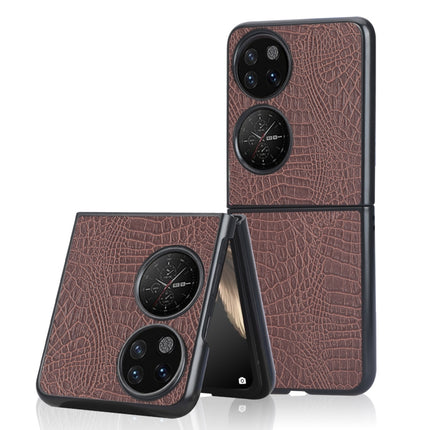 Shockproof Crocodile Texture PC + PU Case, For OPPO Find N, For vivo X Fold, For Huawei P50 Pocket