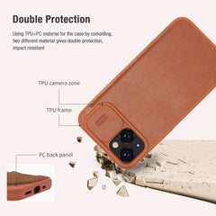 NILLKIN QIN Series Pro Crazy Horse Texture Leather Case, For iPhone 14, For iPhone 14 Plus, For iPhone 14 Pro, For iPhone 14 Pro Max