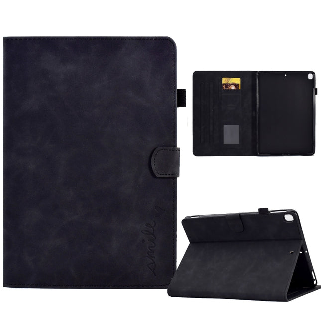 Embossed Smile Flip Tablet Leather Smart Case