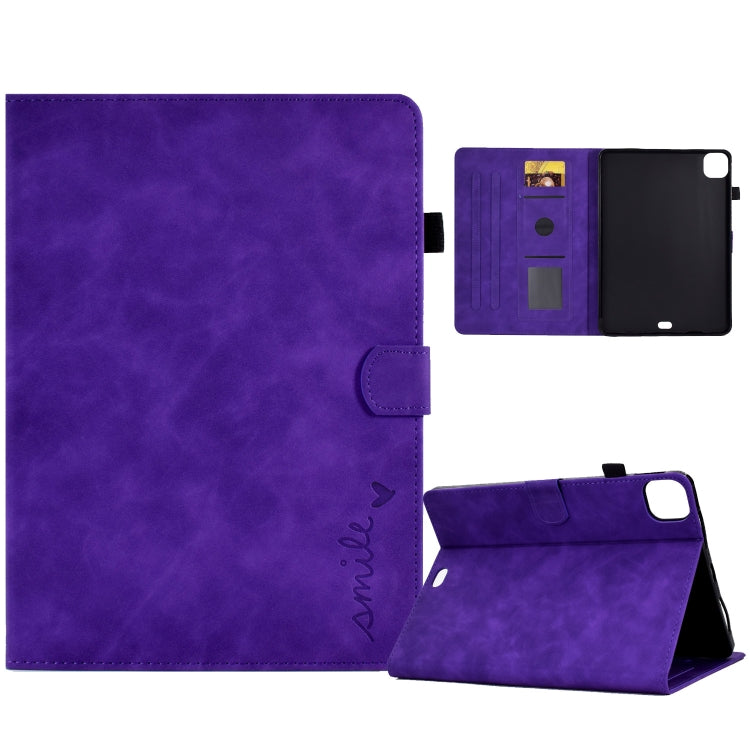 Embossed Smile Flip Tablet Leather Smart Case