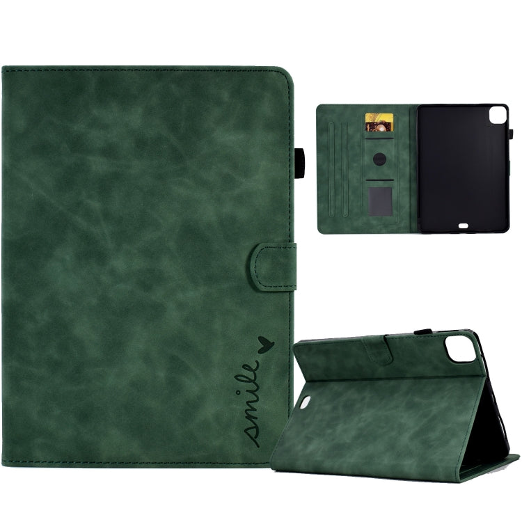 Embossed Smile Flip Tablet Leather Smart Case