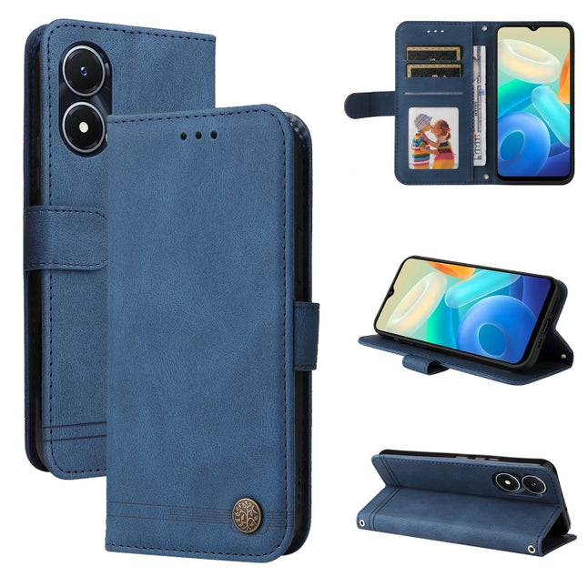 Skin Feel Life Tree Metal Button Leather Phone Case, For vivo Y02s, For vivo Y75 4G / S10e, For vivo Y77 5G, For Xiaomi Poco C40