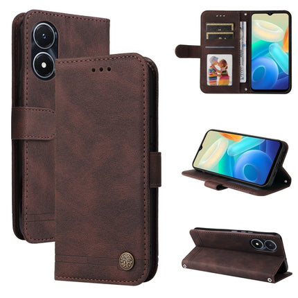 Skin Feel Life Tree Metal Button Leather Phone Case, For vivo Y02s, For vivo Y75 4G / S10e, For vivo Y77 5G, For Xiaomi Poco C40