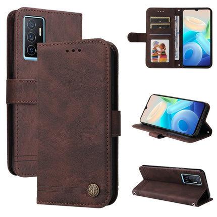 Skin Feel Life Tree Metal Button Leather Phone Case, For vivo Y02s, For vivo Y75 4G / S10e, For vivo Y77 5G, For Xiaomi Poco C40