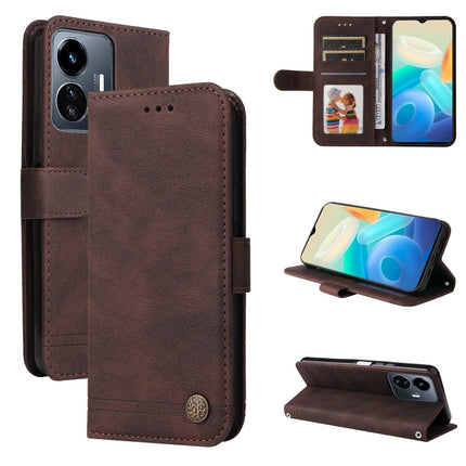 Skin Feel Life Tree Metal Button Leather Phone Case, For vivo Y02s, For vivo Y75 4G / S10e, For vivo Y77 5G, For Xiaomi Poco C40
