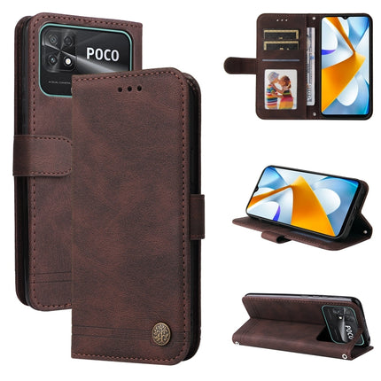 Skin Feel Life Tree Metal Button Leather Phone Case, For vivo Y02s, For vivo Y75 4G / S10e, For vivo Y77 5G, For Xiaomi Poco C40