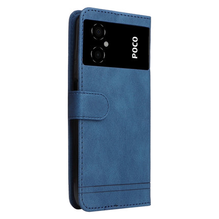 Skin Feel Life Tree Metal Button Leather Phone Case, For Xiaomi Poco M4 5G