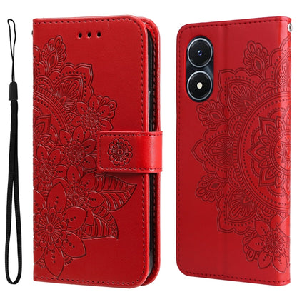 7-petal Flowers Embossing Leather Phone Case, For vivo Y02s, For vivo Y75 4G / S10e, For vivo Y77 5G, For Xiaomi Poco C40