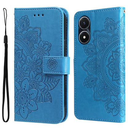 7-petal Flowers Embossing Leather Phone Case, For vivo Y02s, For vivo Y75 4G / S10e, For vivo Y77 5G, For Xiaomi Poco C40