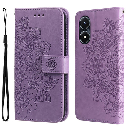 7-petal Flowers Embossing Leather Phone Case, For vivo Y02s, For vivo Y75 4G / S10e, For vivo Y77 5G, For Xiaomi Poco C40