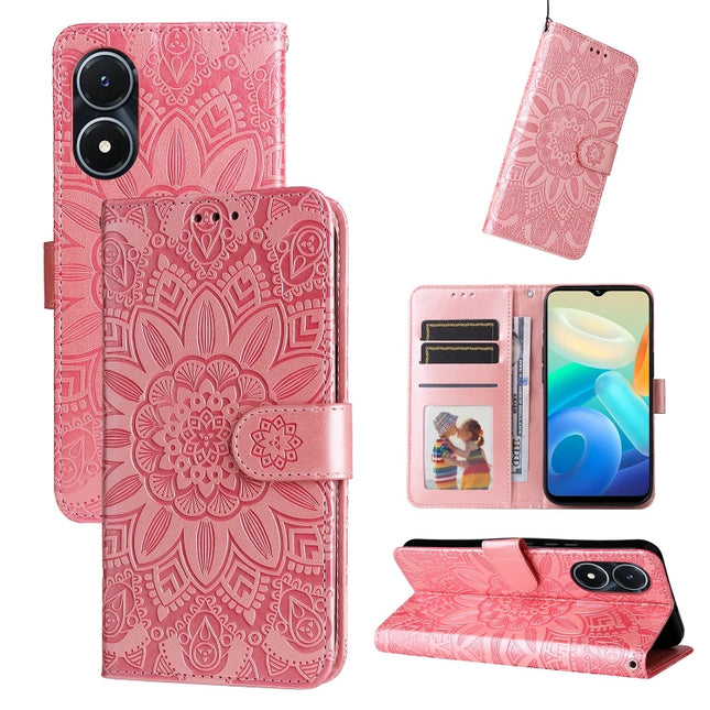Embossed Sunflower Leather Phone Case, For vivo Y02s, For vivo Y75 4G / S10e, For vivo Y77 5G, For Xiaomi Poco C40