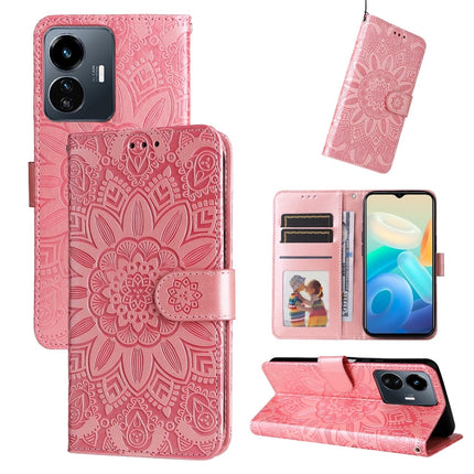 Embossed Sunflower Leather Phone Case, For vivo Y02s, For vivo Y75 4G / S10e, For vivo Y77 5G, For Xiaomi Poco C40