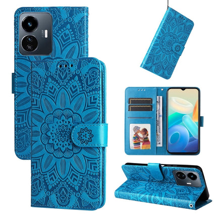 Embossed Sunflower Leather Phone Case, For vivo Y02s, For vivo Y75 4G / S10e, For vivo Y77 5G, For Xiaomi Poco C40