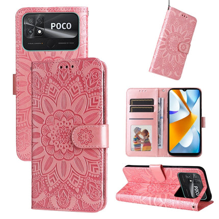 Embossed Sunflower Leather Phone Case, For vivo Y02s, For vivo Y75 4G / S10e, For vivo Y77 5G, For Xiaomi Poco C40
