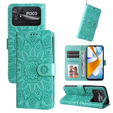 Embossed Sunflower Leather Phone Case, For vivo Y02s, For vivo Y75 4G / S10e, For vivo Y77 5G, For Xiaomi Poco C40