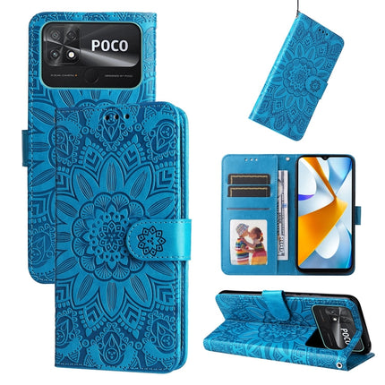 Embossed Sunflower Leather Phone Case, For vivo Y02s, For vivo Y75 4G / S10e, For vivo Y77 5G, For Xiaomi Poco C40