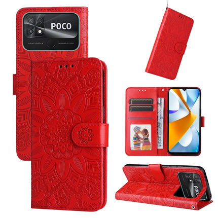 Embossed Sunflower Leather Phone Case, For vivo Y02s, For vivo Y75 4G / S10e, For vivo Y77 5G, For Xiaomi Poco C40