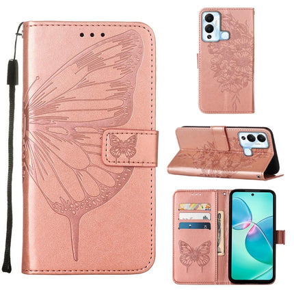 Embossed Butterfly Flip Leather Phone Case, For Infinix Hot 12 Play/Hot 12 Play NFC X6816C, For Infinix Hot 12i X665, For Infinix Hot 12 X6817
