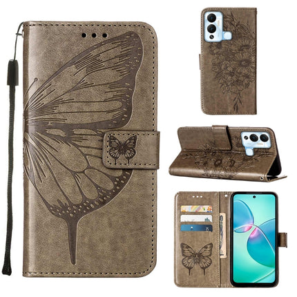Embossed Butterfly Flip Leather Phone Case, For Infinix Hot 12 Play/Hot 12 Play NFC X6816C, For Infinix Hot 12i X665, For Infinix Hot 12 X6817