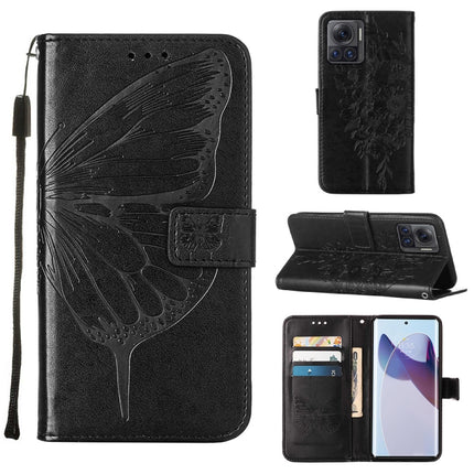 Embossed Butterfly Flip Leather Phone Case, For Motorola Moto G62 5G, For Motorola Moto S30 Pro 5G, For Motorola Moto X30 Pro 5G