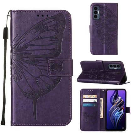 Embossed Butterfly Flip Leather Phone Case, For Tecno Camon 19 Pro 5G, For Tecno POP 6, For Tecno Pova 3/LE7