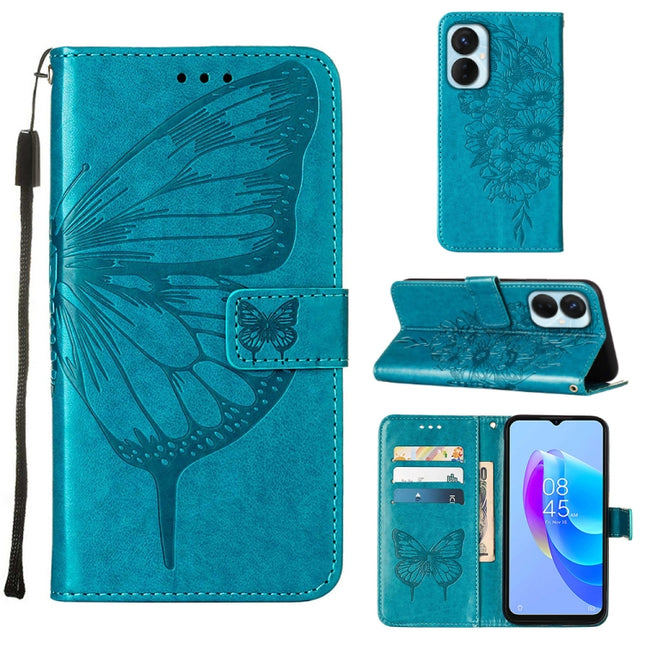 Embossed Butterfly Flip Leather Phone Case, For Tecno Spark 9 Pro/Spark 9T, For vivo S10e 5G/V23e 4G/V23E 5G/Y75 4G, For vivo Y02S