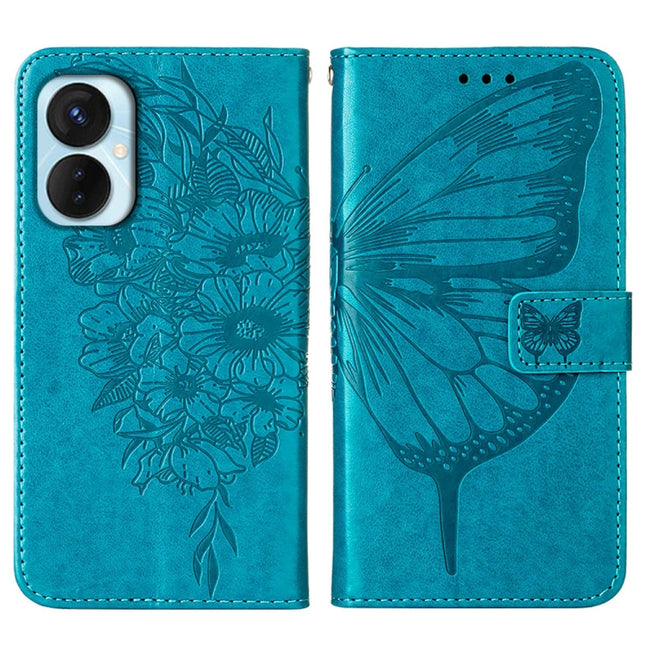 Embossed Butterfly Flip Leather Phone Case, For Tecno Spark 9 Pro/Spark 9T, For vivo S10e 5G/V23e 4G/V23E 5G/Y75 4G, For vivo Y02S