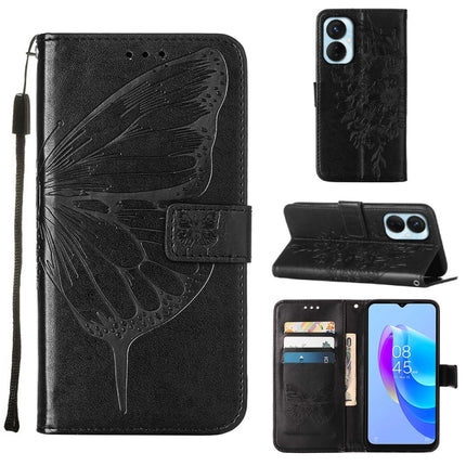 Embossed Butterfly Flip Leather Phone Case, For Tecno Spark 9 Pro/Spark 9T, For vivo S10e 5G/V23e 4G/V23E 5G/Y75 4G, For vivo Y02S