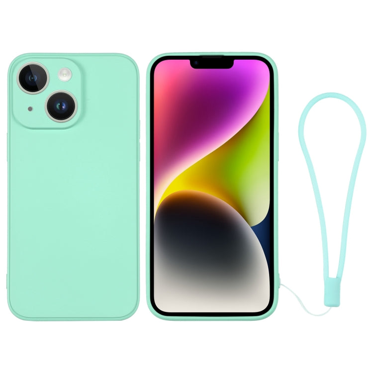 Silicone Phone Case with Wrist Strap, For iPhone 14 Plus