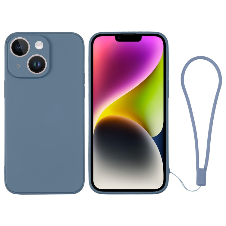 Silicone Phone Case with Wrist Strap, For iPhone 14 Plus