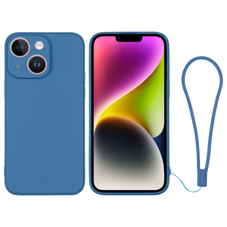 Silicone Phone Case with Wrist Strap, For iPhone 14 Plus