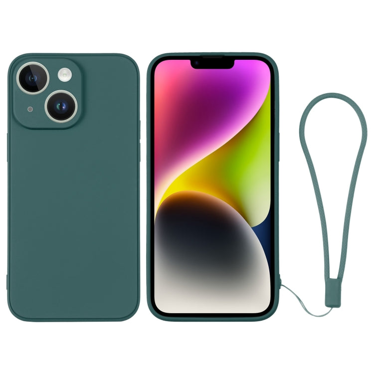 Silicone Phone Case with Wrist Strap, For iPhone 14 Plus