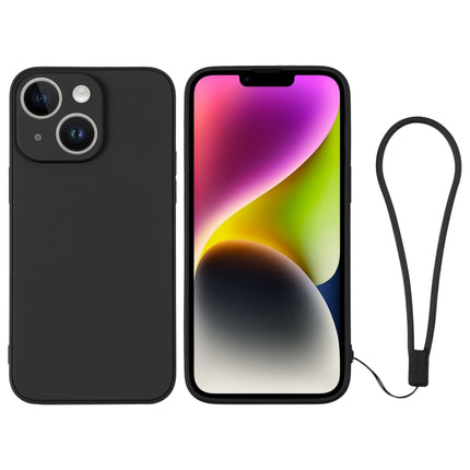 Silicone Phone Case with Wrist Strap, For iPhone 14 Plus