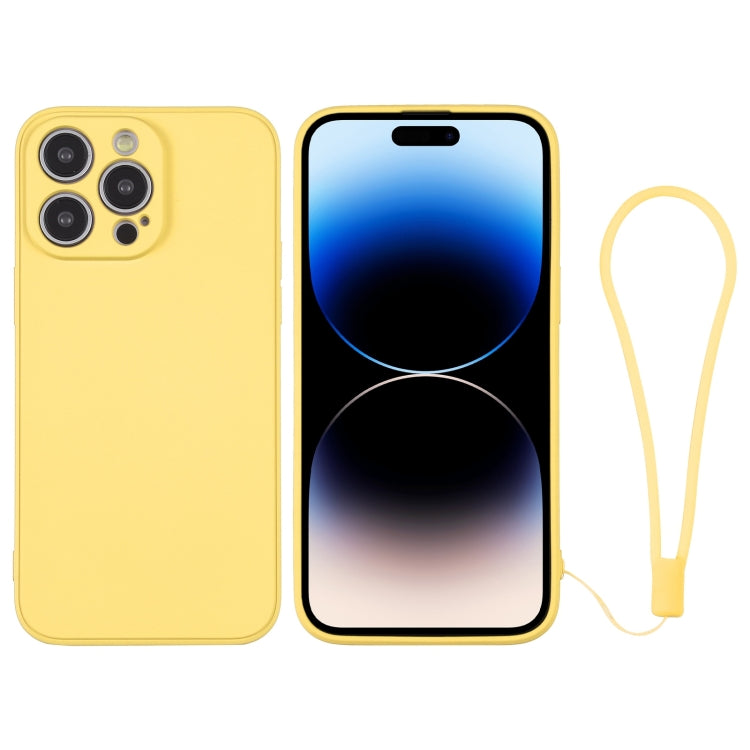 Silicone Phone Case with Wrist Strap, For iPhone 14 Pro