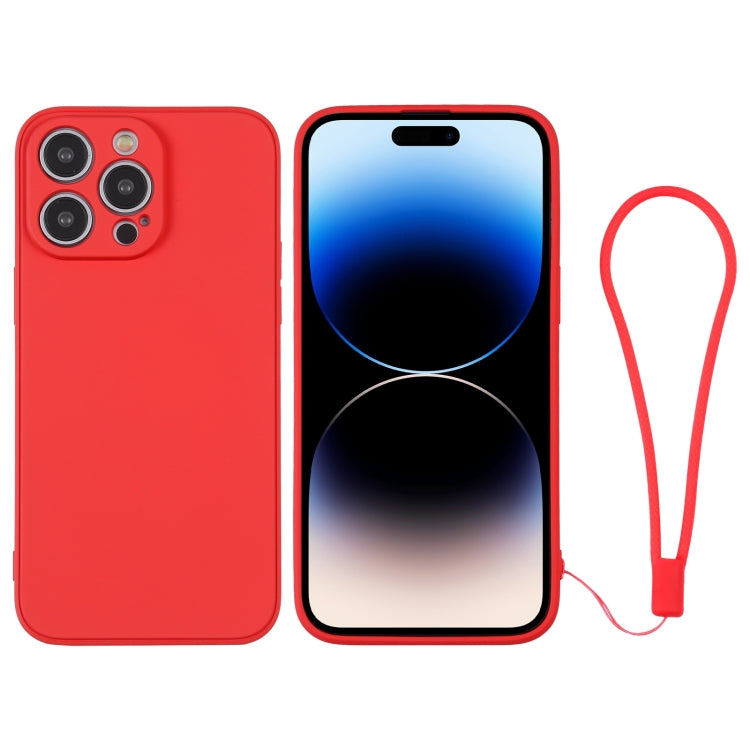 Silicone Phone Case with Wrist Strap, For iPhone 14 Pro