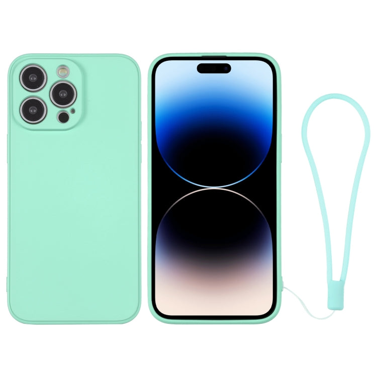 Silicone Phone Case with Wrist Strap, For iPhone 14 Pro