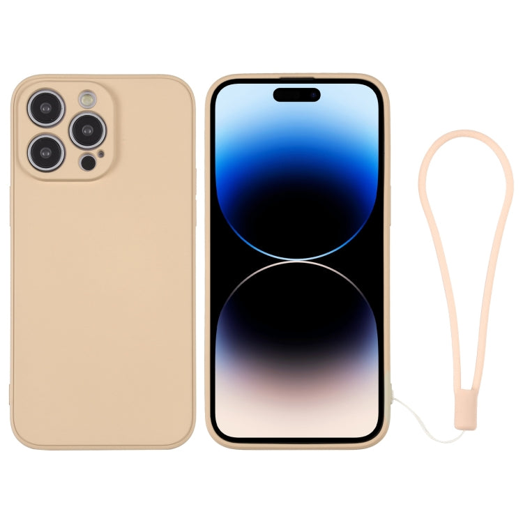 Silicone Phone Case with Wrist Strap, For iPhone 14 Pro Max