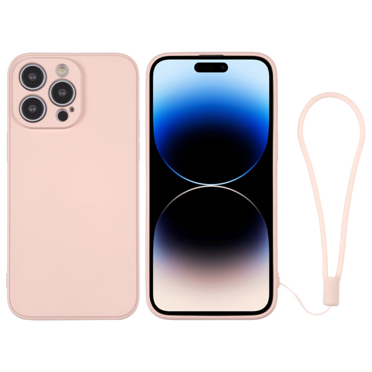 Silicone Phone Case with Wrist Strap, For iPhone 14 Pro Max