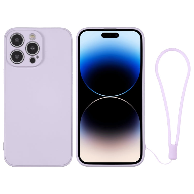 Silicone Phone Case with Wrist Strap, For iPhone 14 Pro Max