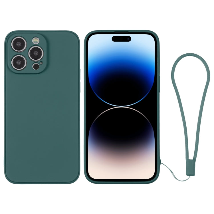 Silicone Phone Case with Wrist Strap, For iPhone 14 Pro Max