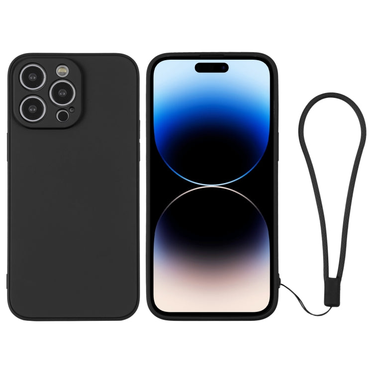 Silicone Phone Case with Wrist Strap, For iPhone 14 Pro Max