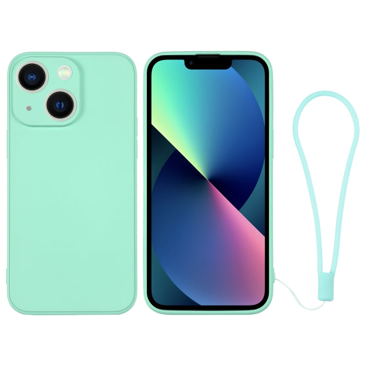 Silicone Phone Case with Wrist Strap, For iPhone 13 mini