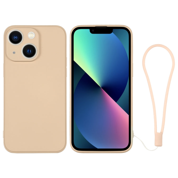 Silicone Phone Case with Wrist Strap, For iPhone 13 mini