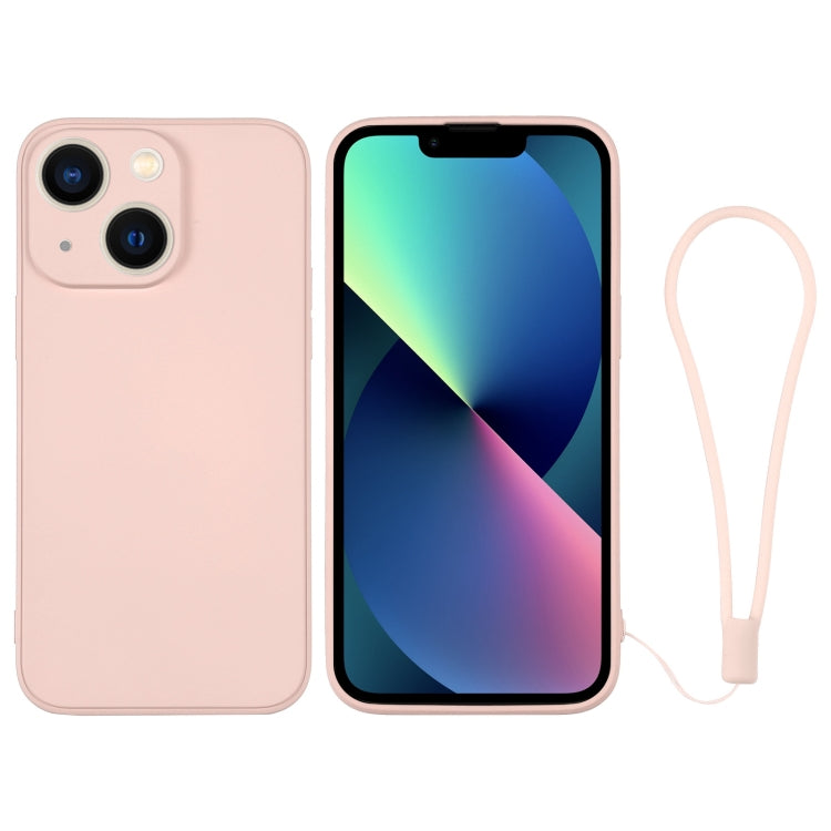 Silicone Phone Case with Wrist Strap, For iPhone 13 mini